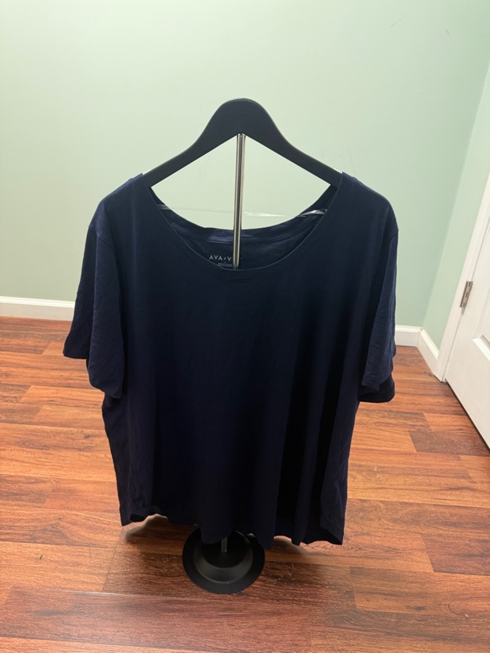 Ava & Viv Navy Short Sleeve Scoop Neck Tee